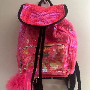 Justice, mini pink sequins backpack